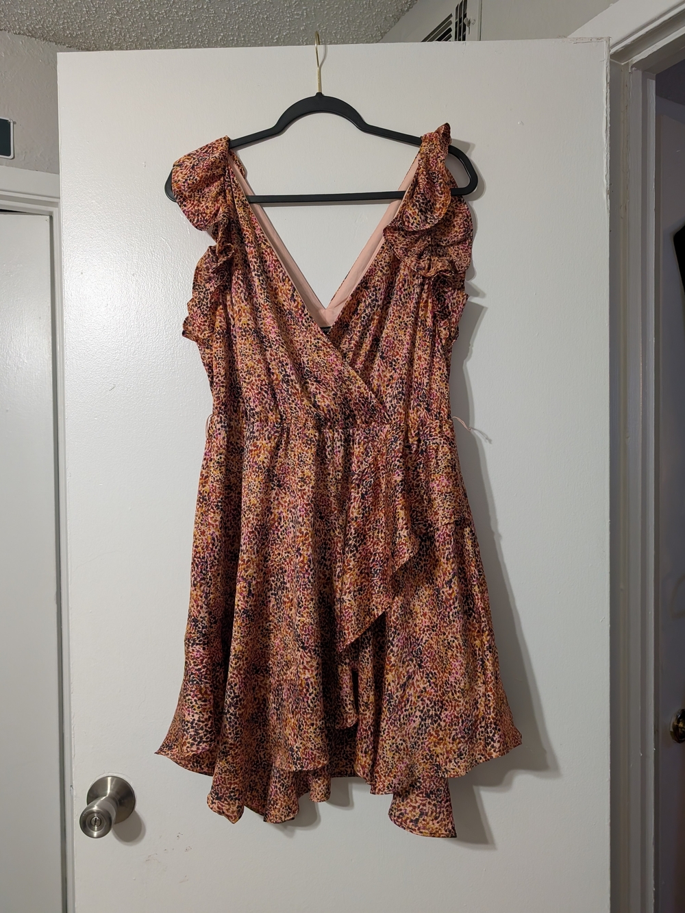 Express Pink Multi Floral High-Low Wrap Dress